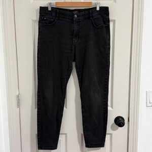 Curve Appeal Jeans Womens 12/31 Black Skinny High Rise Stretch Comfort Waist